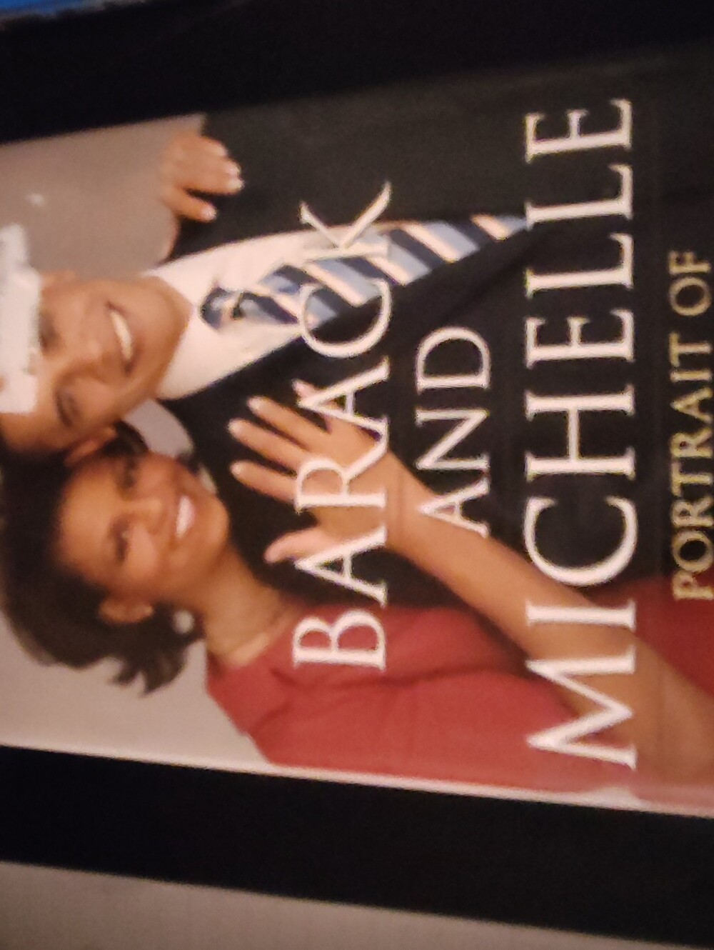 Barack and Michelle Portrait Book Cover - Black, Red, White